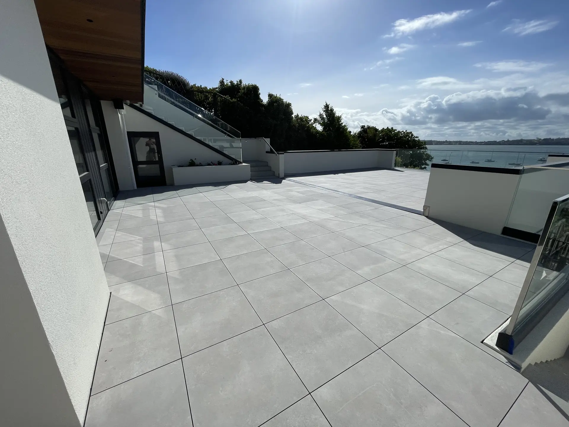 Porcelain deck with sea views